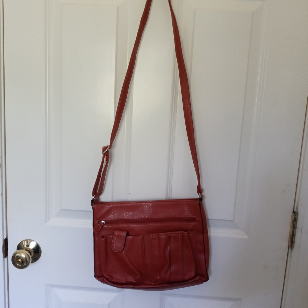 Rust Colored Faux Leather Cross Body Purse - Picture 2 of 5